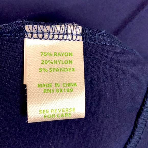 LILLY PULITZER Travel Pant Stretch Ponte Pintuck Leggings Midnight Navy Size M - Picture 7 of 8